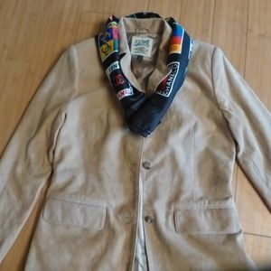 Tan suede jacket Travelsmith classic 2 pocket